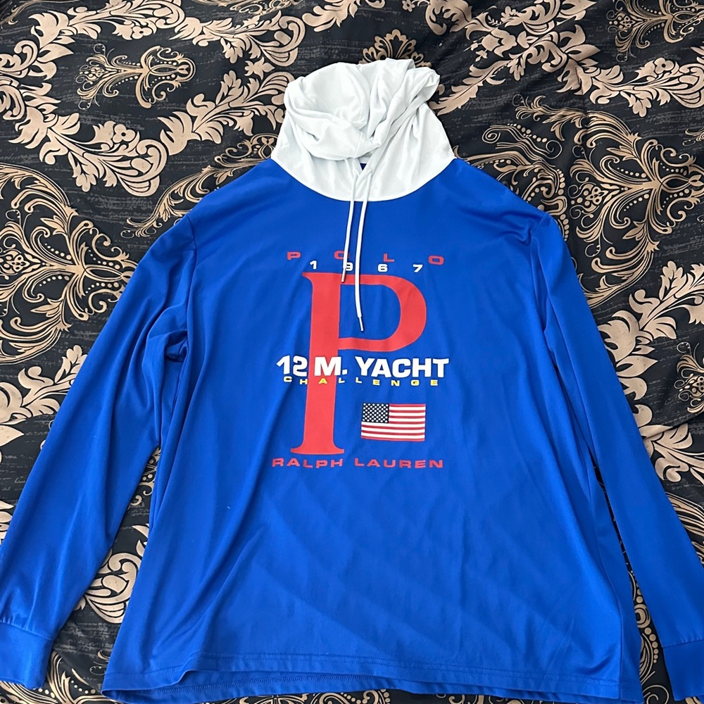 Ralph Lauren Blue and White Long Sleeve Shirt